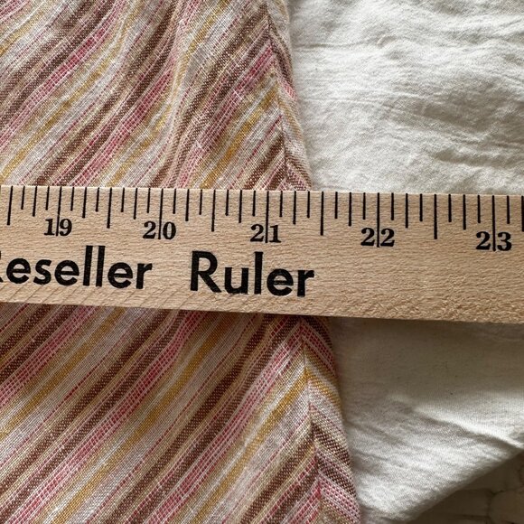 Merona Multicolor 100% Linen Diagonal Striped A-Line Maxi Skirt SZ 12 BOHO - Picture 4 of 8